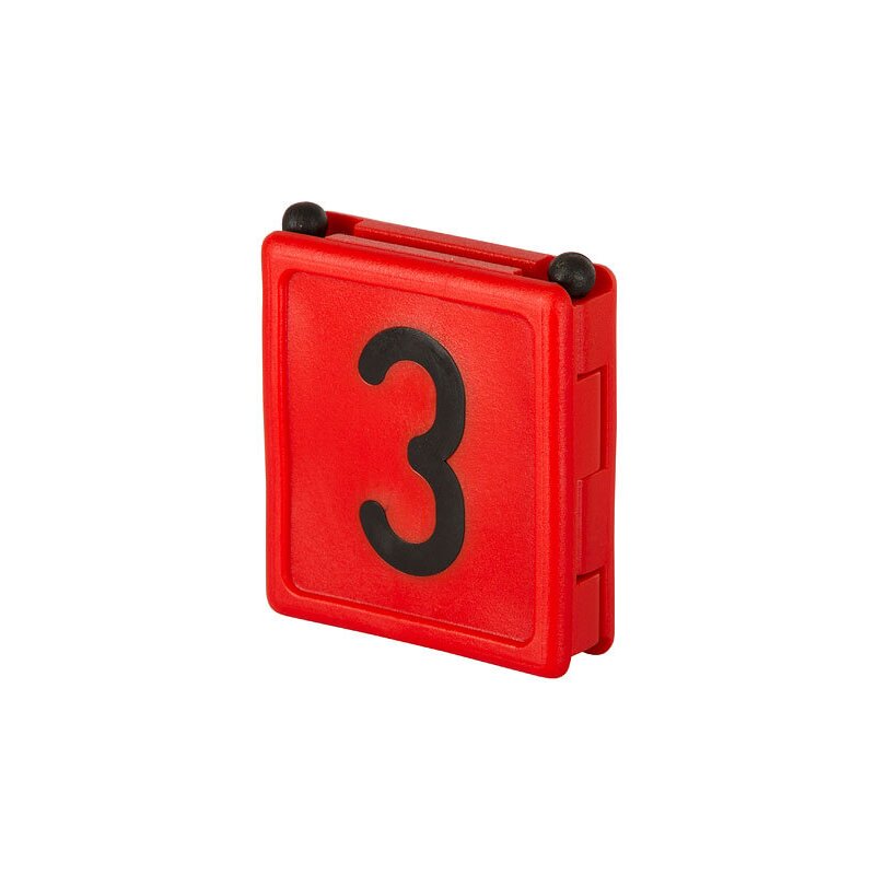 Kerbl Halsbandnummer Duo für Rinder Ziffer: 3  / Farbe: rot