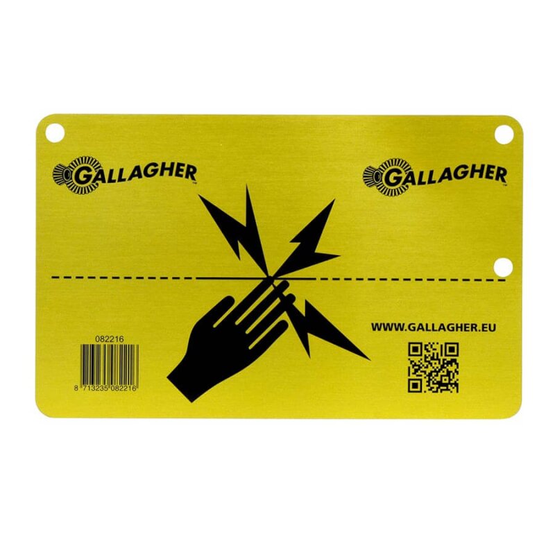 Gallagher Warnschild, Vorsicht Elektrozaun aus Aluminium