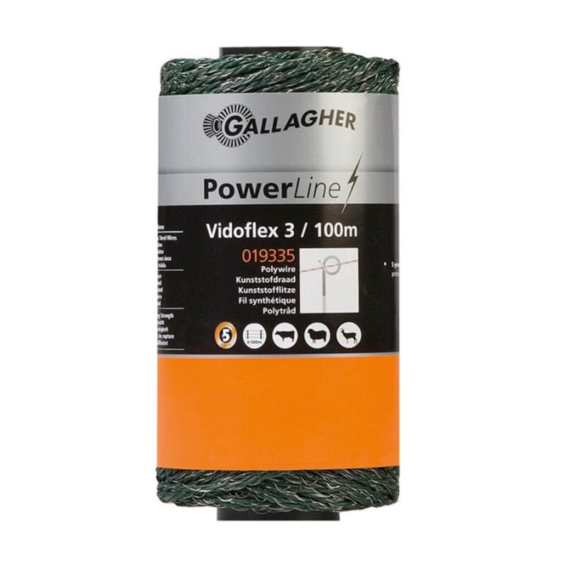 Gallagher Weidezaunlitze Vidoflex 3 PowerLine 100 m in grün