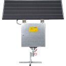 Weidezaungerät P 4500 mit 100 W Solarmodul, XL Sicherheitsbox, Erdstab, Fuß - Patura
